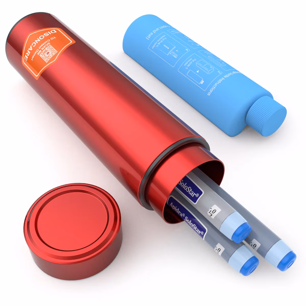 Termos portabil pentru insulina, capacitate 2-3 stilouri, DISONCARE ODYSSEY COMPACT, Red Termos portabil pentru insulina, capacitate 2-3 stilouri, DISONCARE ODYSSEY COMPACT, Red - imagine 1