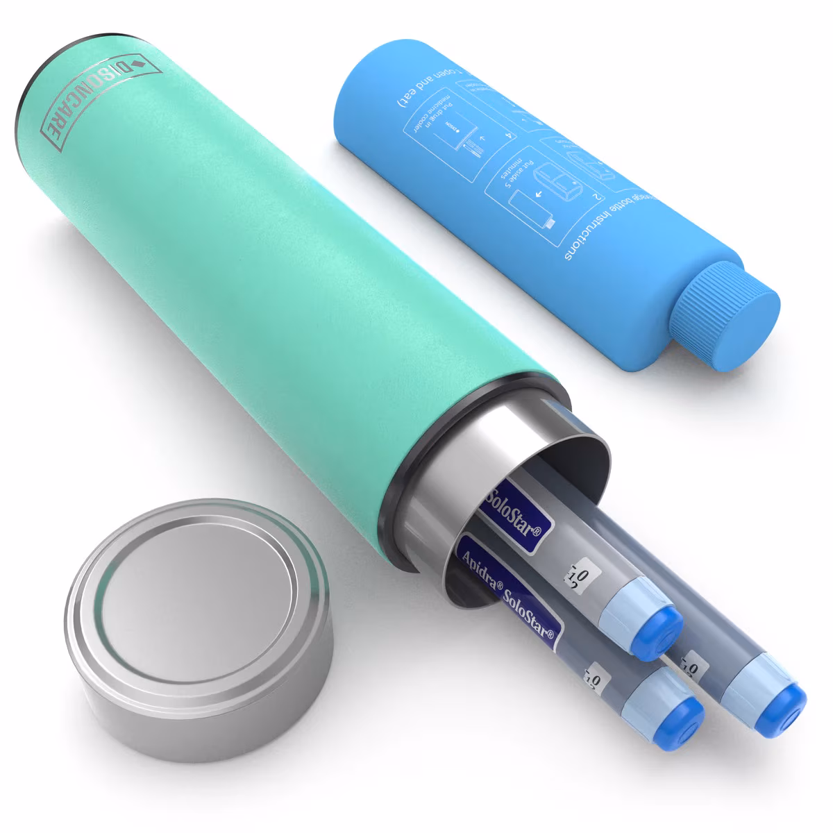 Termos portabil pentru insulina, capacitate 2-3 stilouri, DISONCARE ODYSSEY COMPACT, Seawater Cyan Termos portabil pentru insulina, capacitate 2-3 stilouri, DISONCARE ODYSSEY COMPACT, Seawater Cyan - imagine 1