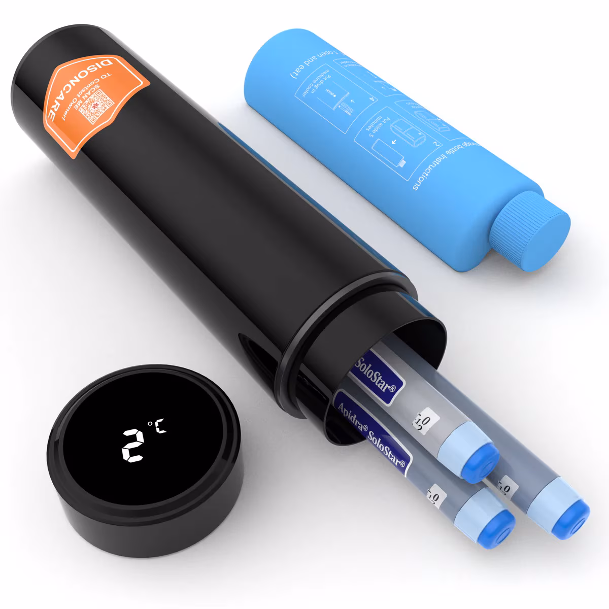 Termos portabil pentru insulina, capacitate 2-3 stilouri, DISONCARE ODYSSEY Smart, Black Termos portabil pentru insulina, capacitate 2-3 stilouri, DISONCARE ODYSSEY Smart, Black - imagine 1
