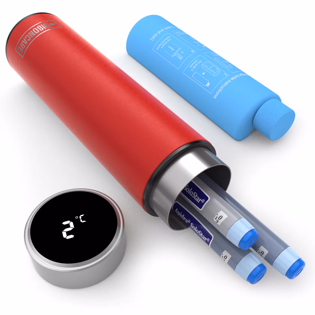 Termos portabil pentru insulina, capacitate 2-3 stilouri, DISONCARE ODYSSEY Smart, Rescue Red Termos portabil pentru insulina, capacitate 2-3 stilouri, DISONCARE ODYSSEY Smart, Rescue Red - imagine 1
