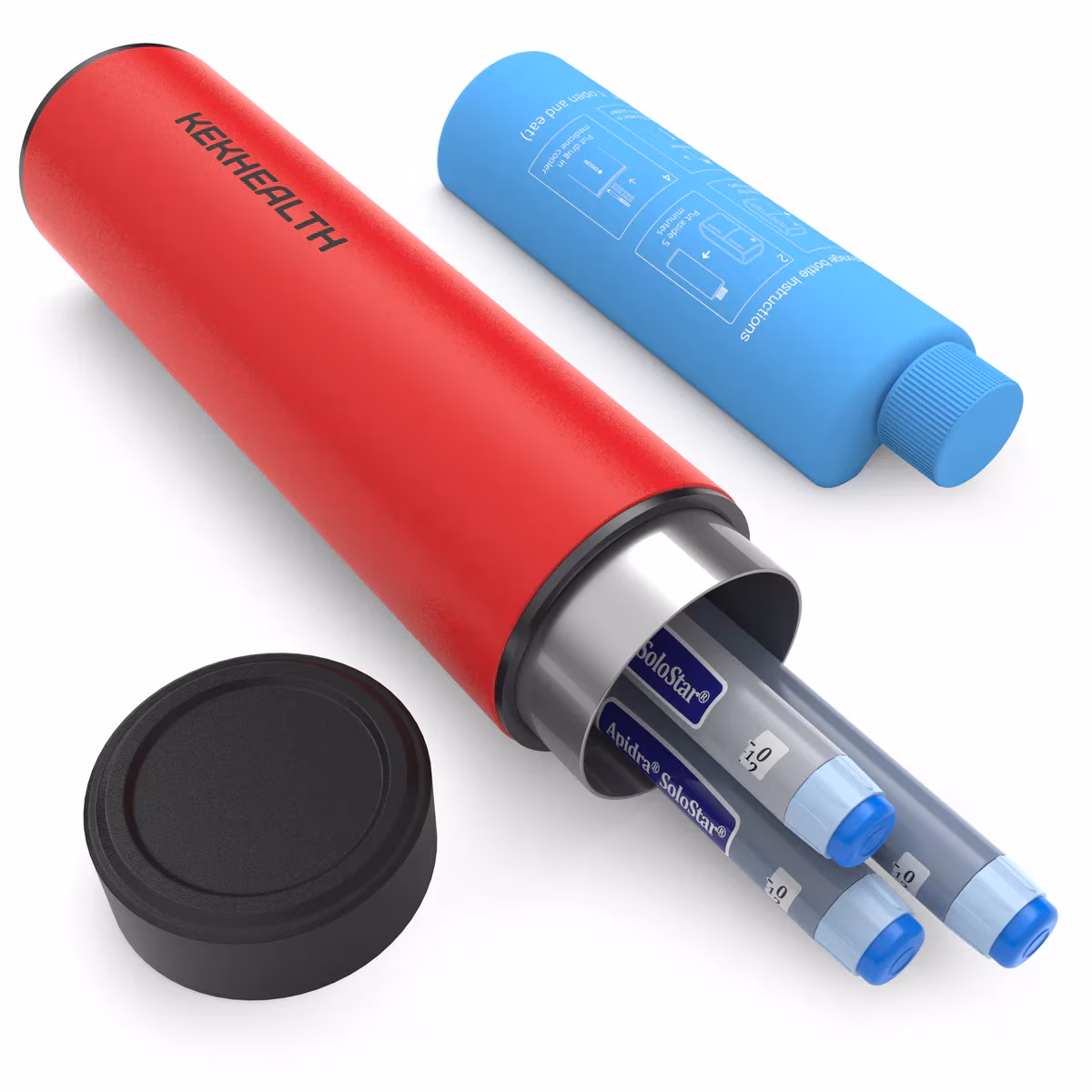 Termos portabil pentru insulina, capacitate 2-3 stilouri, KEKHEALT ODYSSEY COMPACT, Rescue Red Termos portabil pentru insulina, capacitate 2-3 stilouri, KEKHEALT ODYSSEY COMPACT, Rescue Red - imagine 1