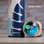 Termos portabil pentru insulina, capacitate 2-3 stilouri, DISONCARE ODYSSEY COMPACT, Monstera Leaf - imagine 2