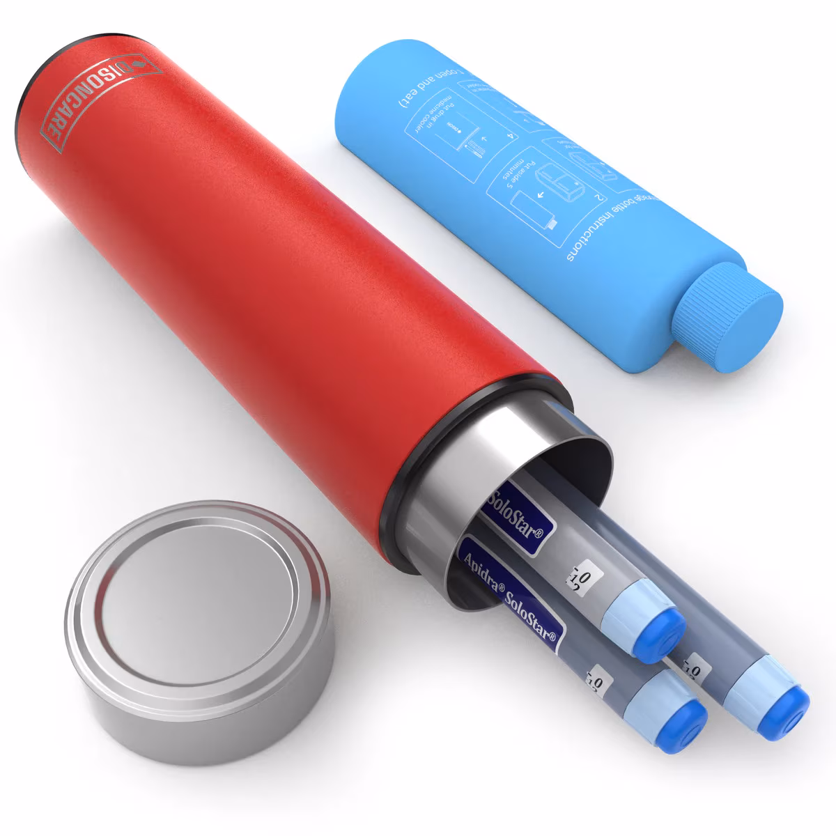 Termos portabil pentru insulina, capacitate 2-3 stilouri, DISONCARE ODYSSEY COMPACT, Rescue Red Termos portabil pentru insulina, capacitate 2-3 stilouri, DISONCARE ODYSSEY COMPACT, Rescue Red - imagine 1