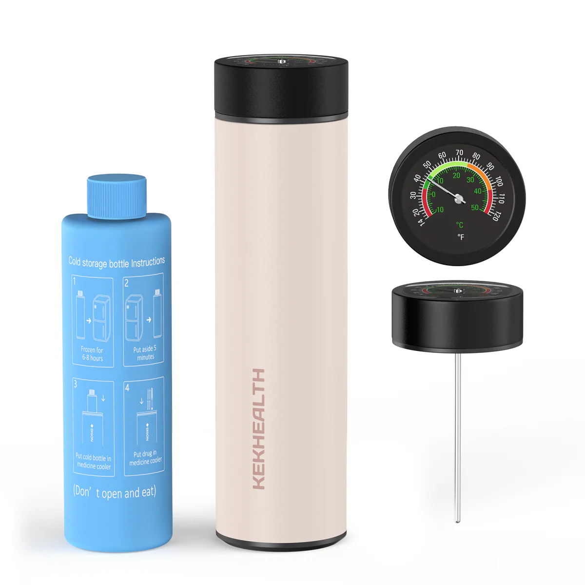 1_31fdad86-85db-42c5-826b-8353dcb8cb5f Termos portabil pentru insulina, capacitate 2-3 stilouri, KEKHEALTH ODYSSEY Termometru Mecanic, Rose Quartz - imagine 1