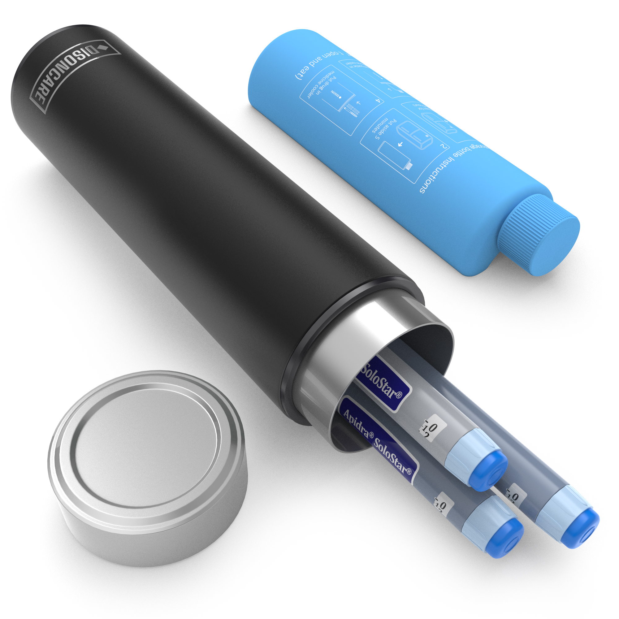 Termos portabil pentru insulina, capacitate 2-3 stilouri, DISONCARE ODYSSEY COMPACT, Black Termos portabil pentru insulina, capacitate 2-3 stilouri, DISONCARE ODYSSEY COMPACT, Black - imagine 1